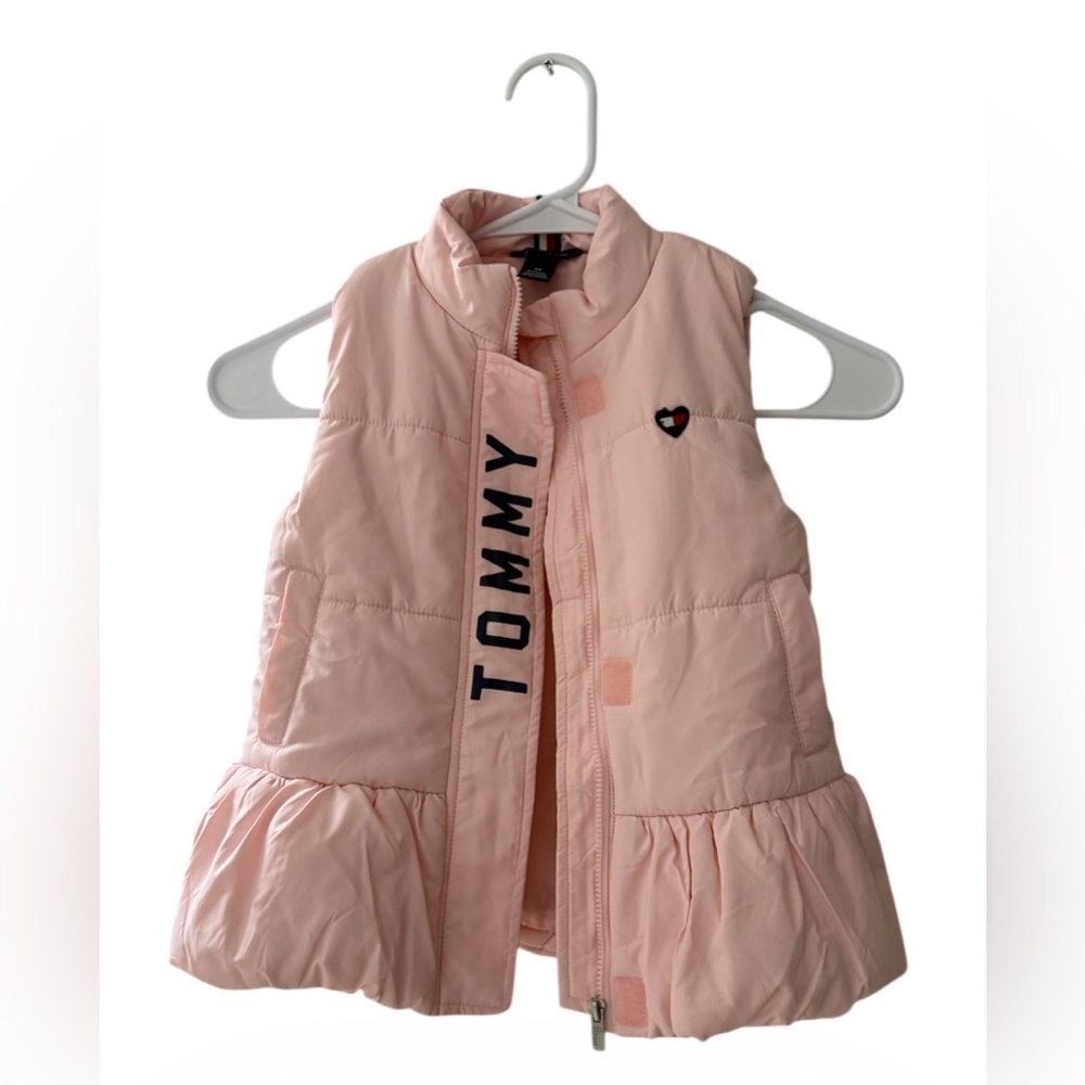 Tommy Hilfiger Light Pink Ruffled Puffer Vest